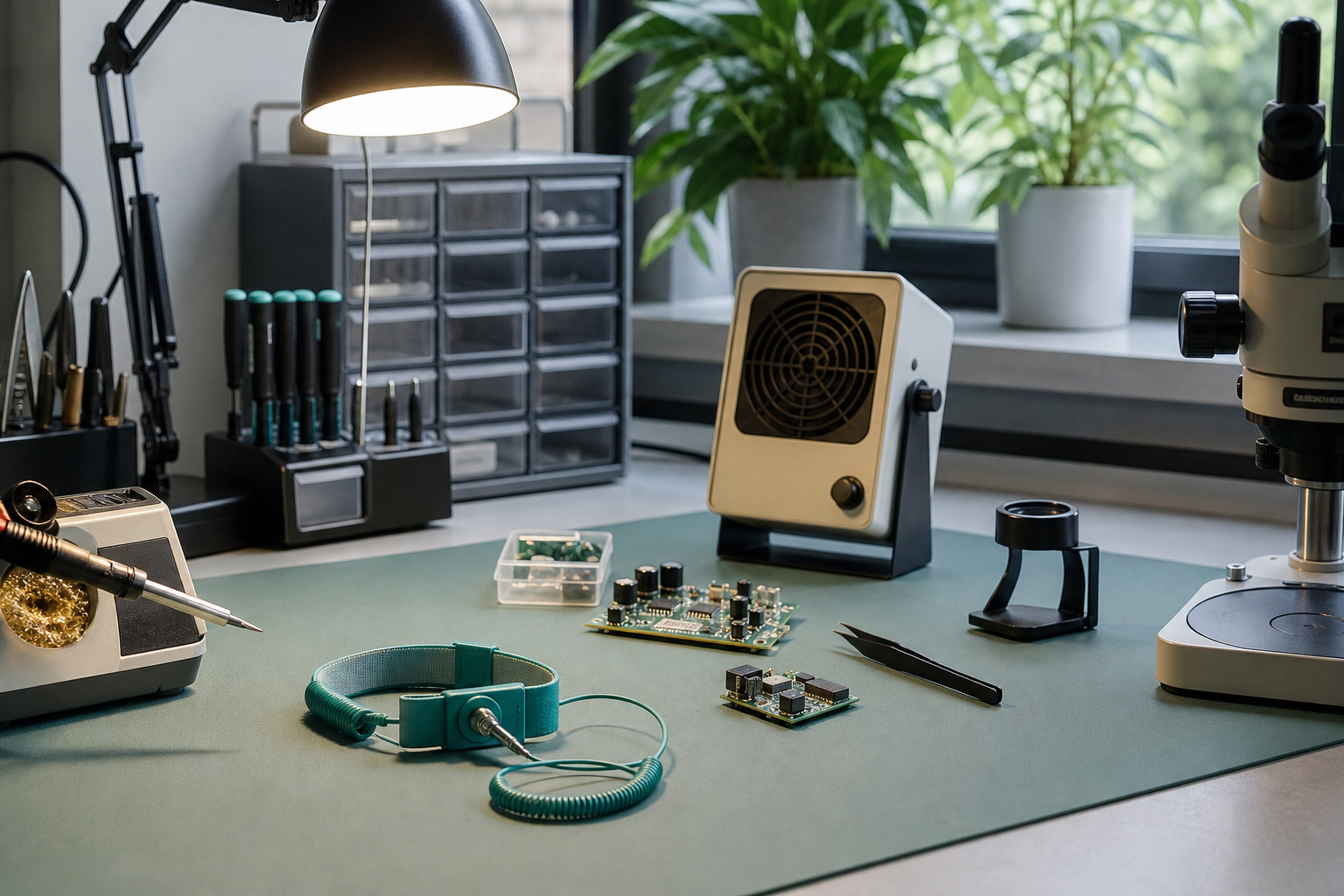 ESD workstation with tools